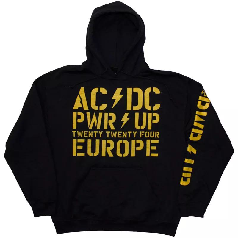 Ac/dc Unisex Pullover Hoodie: Pwr-up Eu Tour '24 (ex-tour) (xxx-large) XXXL