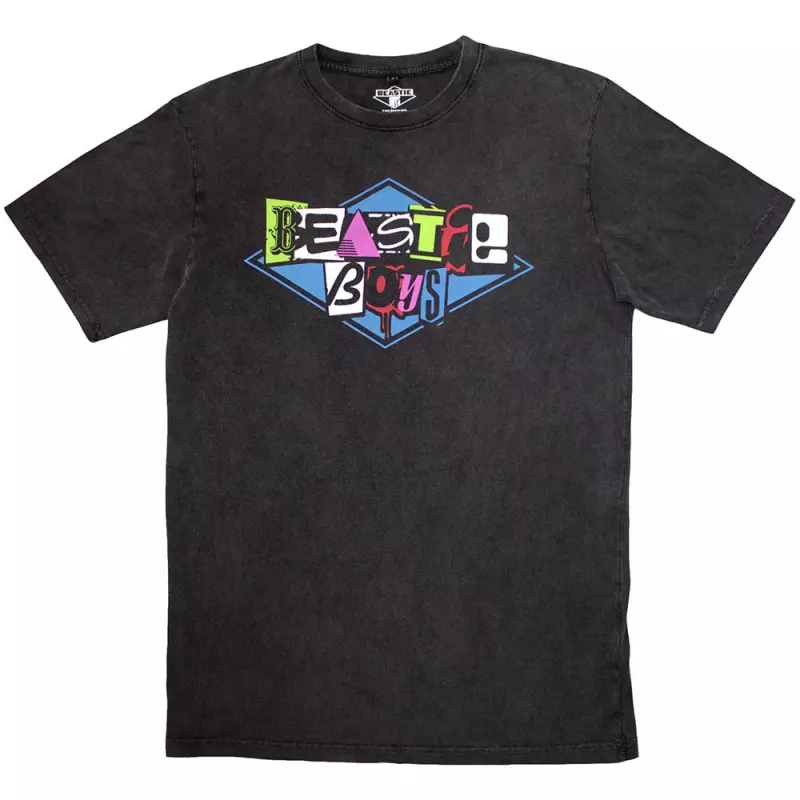 The Beastie Boys Unisex Stone Wash T-shirt: Multicolour Logo (large) L