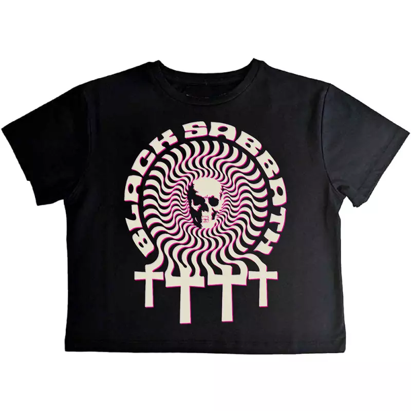 Black Sabbath Ladies Crop Top: Hypnotic Skull (large) L