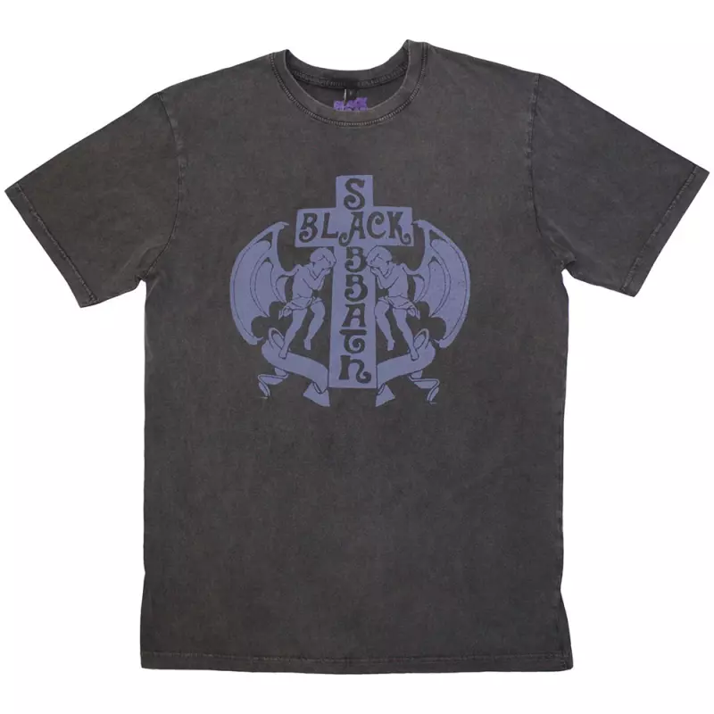 Black Sabbath Unisex Stone Wash T-shirt: Angels (medium) M