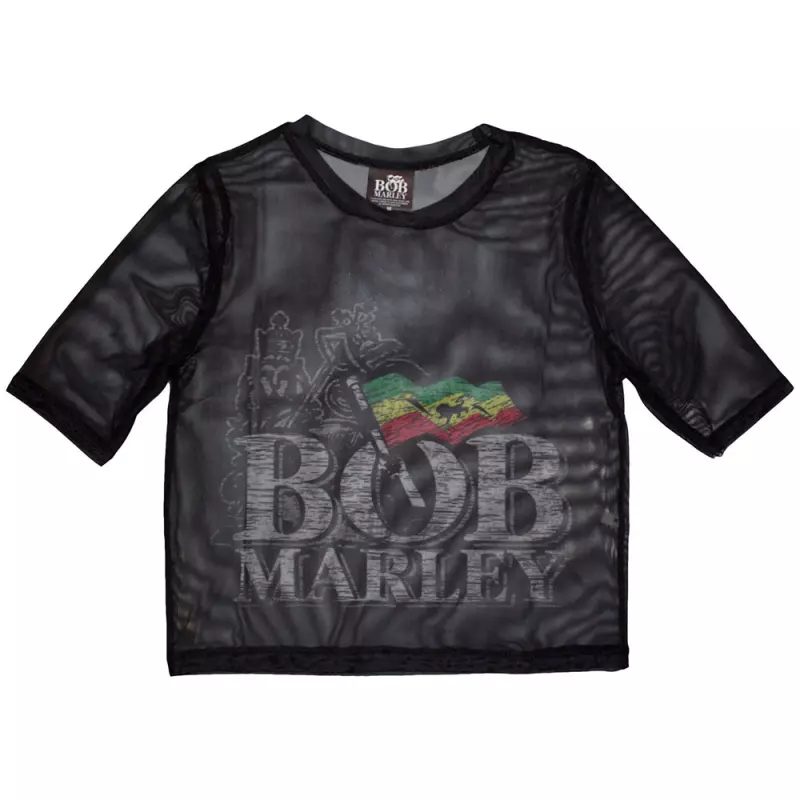 Bob Marley Ladies Crop Top: Logo (mesh) (x-small) XS