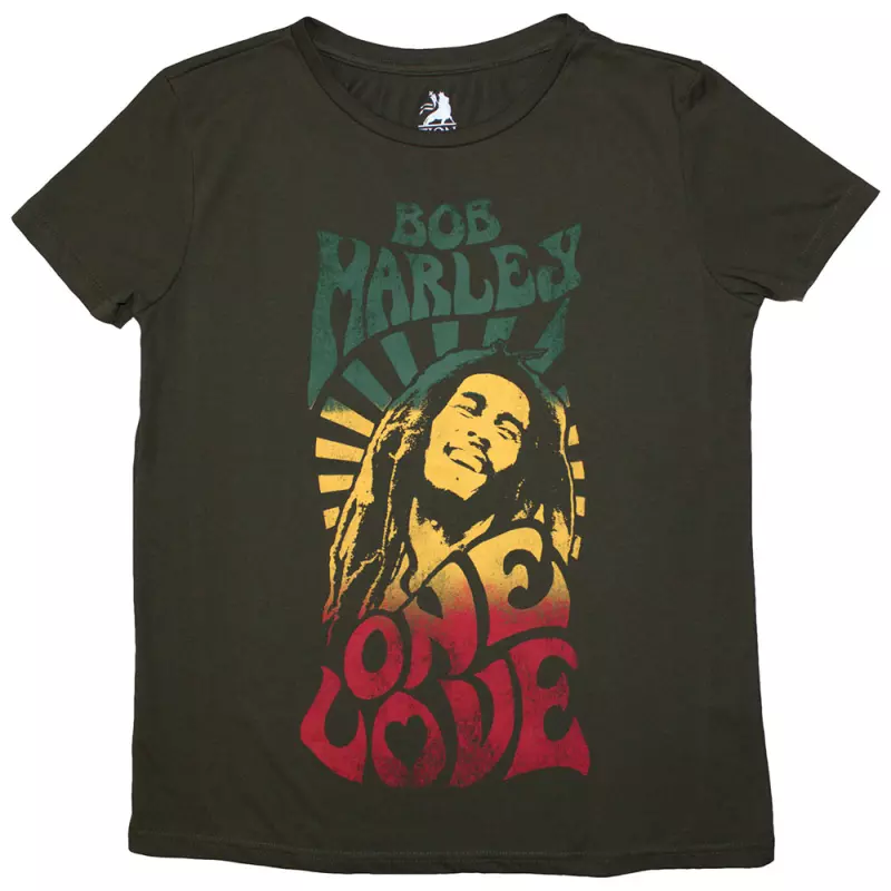 Bob Marley Unisex Stone Wash T-shirt: One Love Gradient (medium) M