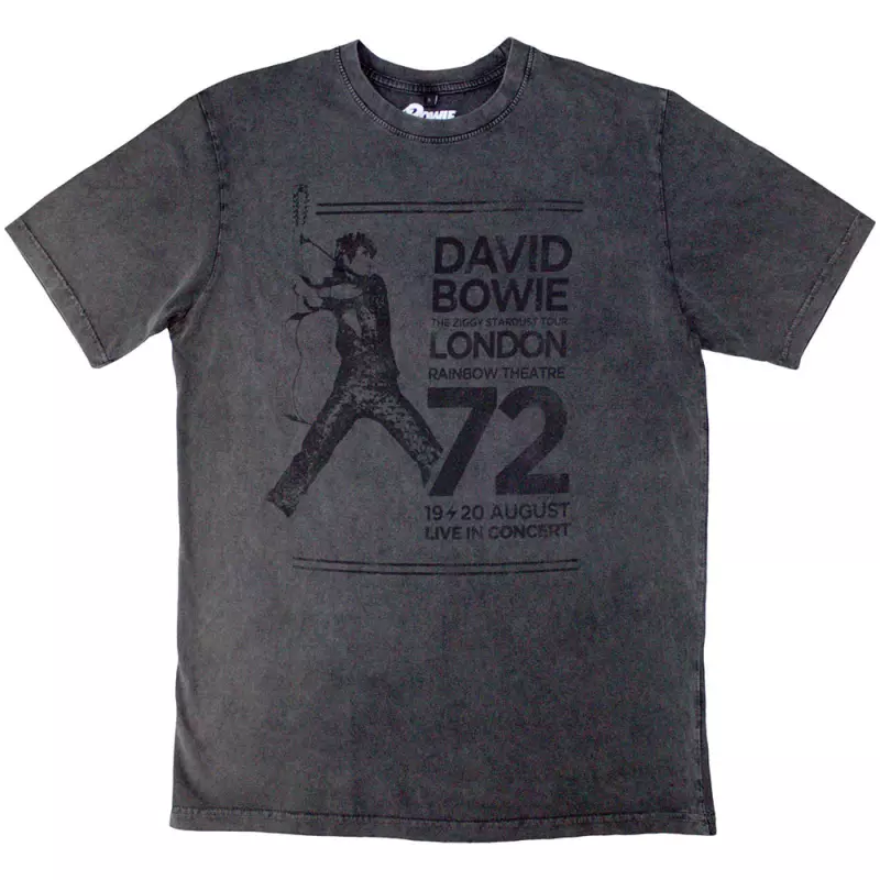 David Bowie Unisex Stone Wash T-shirt: Rainbow Theatre (xx-large) XXL