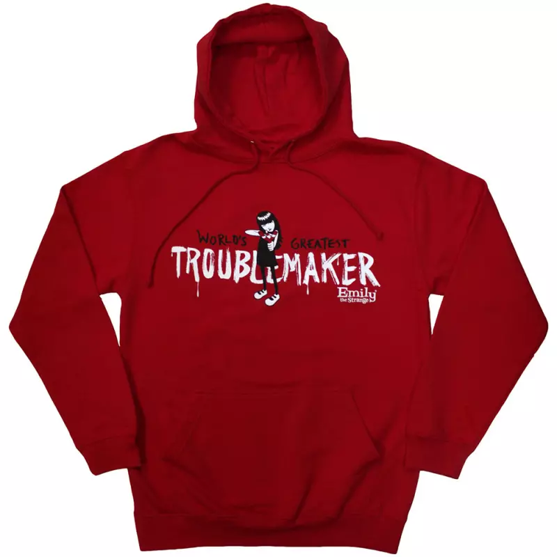 Emily The Strange Unisex Pullover Hoodie: Troublemaker (large) L