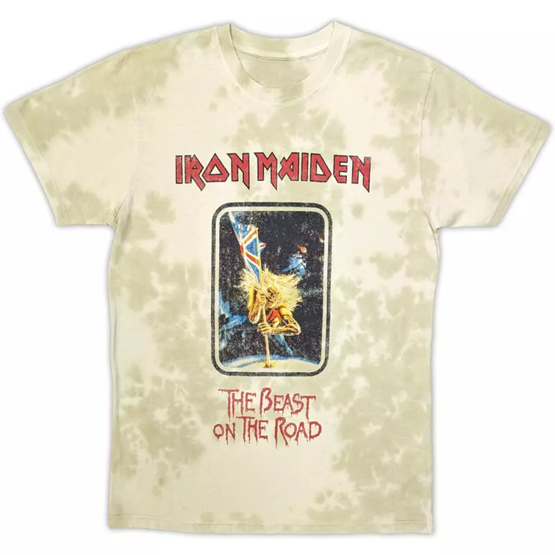 Iron Maiden Unisex T-shirt: Beast On The Road (wash Collection) (medium) M