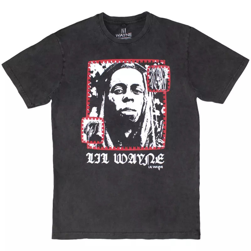 Lil Wayne Unisex Stone Wash T-shirt: Mono Photo (large) L