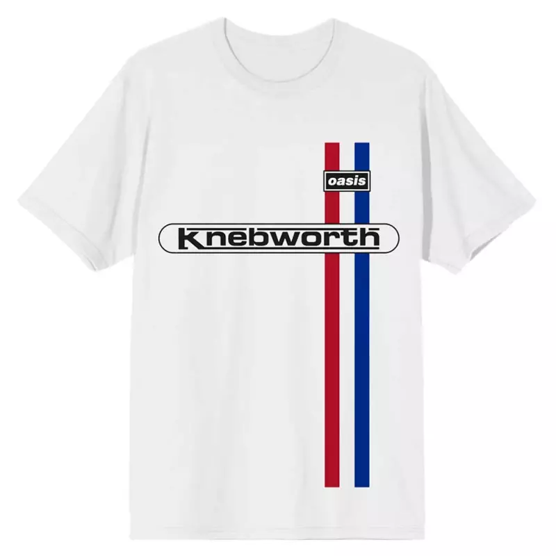 Oasis Unisex T-shirt: Knebworth Vertical Stripe (small) S