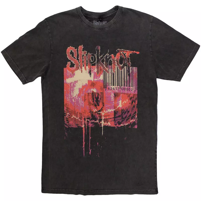 Slipknot Unisex Stone Wash T-shirt: The End, So Far Barcode (back Print) (large) L