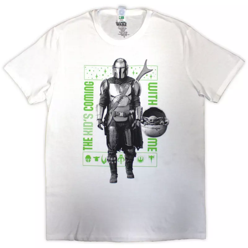 Star Wars Unisex T-shirt: The Mandalorian Kid's Coming With Me (medium) M