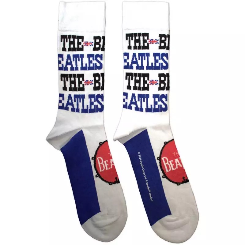 The Beatles  Ankle Socks: Budokan Poster & Drum Logo