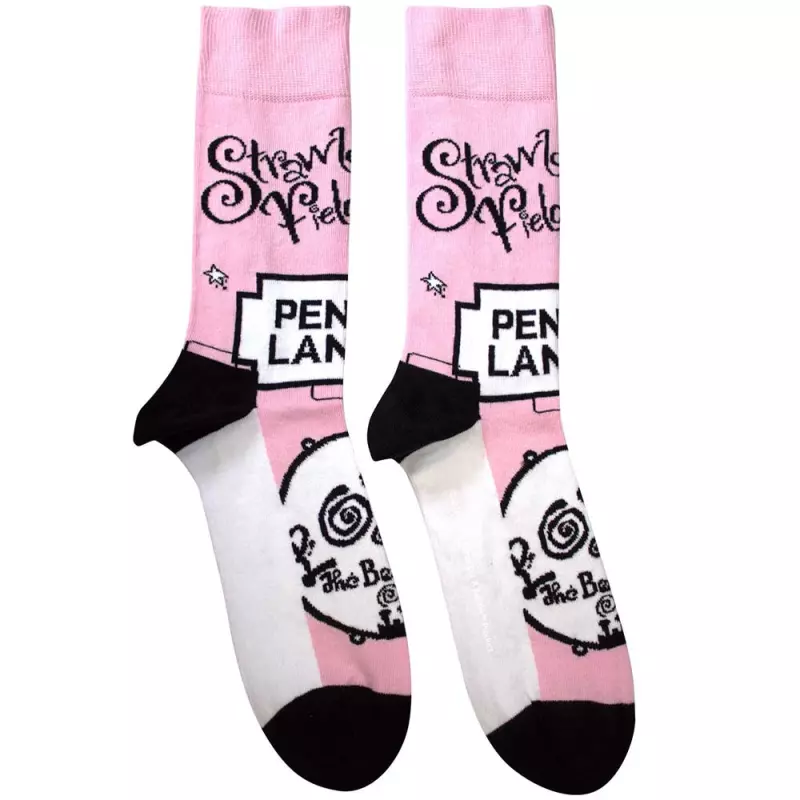 The Beatles Unisex Ankle Socks: Strawberry Fields/penny Lane