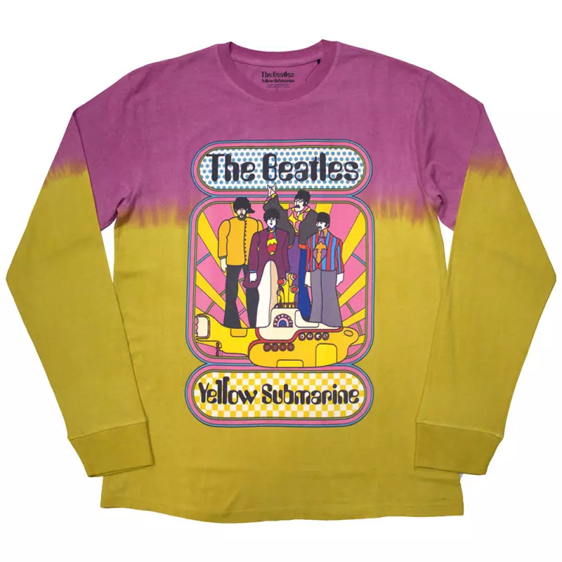 The Beatles Unisex Long Sleeve T-shirt: Yellow Submarine Band Frame (medium) M