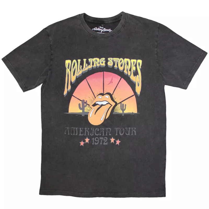 The Rolling Stones Unisex Stone Wash T-shirt: Desert '72 (medium) M