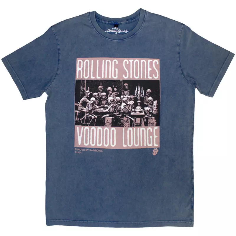 The Rolling Stones Unisex Stone Wash T-shirt: Voodoo Skulls (medium) M