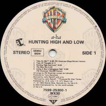 LP a-ha: Hunting High And Low 674306