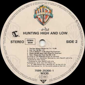 LP a-ha: Hunting High And Low 674306