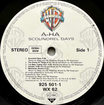 LP a-ha: Scoundrel Days 643949