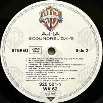 LP a-ha: Scoundrel Days 643949