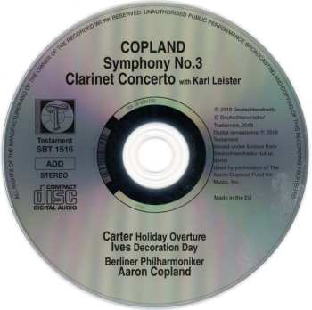 CD Aaron Copland: Symphony No. 3, Clarinet Concerto 557800