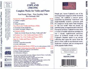 CD Aaron Copland: Complete Works For Violin And Piano 321387