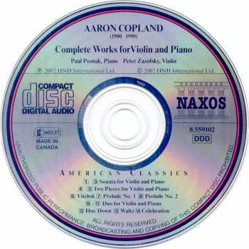 CD Aaron Copland: Complete Works For Violin And Piano 321387