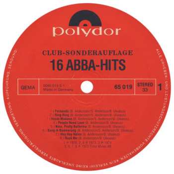 LP ABBA: 16 ABBA Hits 630105