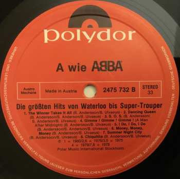 LP ABBA: A Wie ABBA (Die Grössten Erfolge Von »Waterloo« Bis »Super Trouper«) 623883