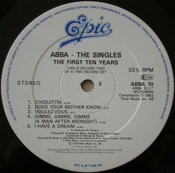 2LP ABBA: The Singles (The First Ten Years) 632321