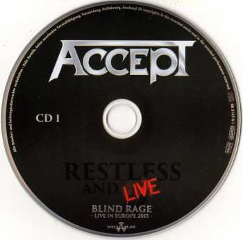 2CD Accept: Restless And Live (Blind Rage - Live In Europe 2015) DIGI 30215