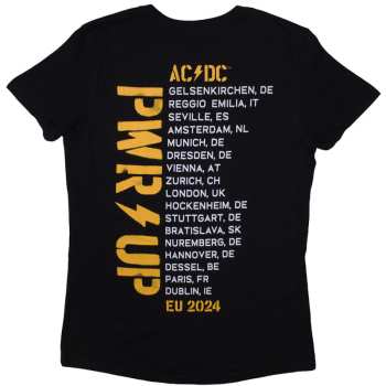 Merch AC/DC: Ac/dc Ladies T-shirt: Angus Triangle Pwr-up Eu Tour '24 (back Print & Ex-tour) (large) L