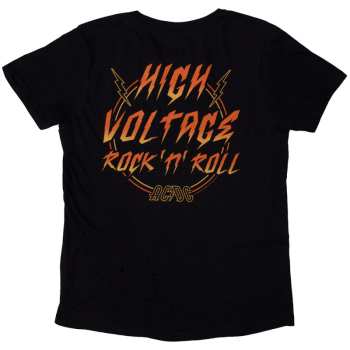 Merch AC/DC: Ac/dc Ladies T-shirt: High Voltage Rnr (back Print) (medium) M