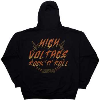 Merch AC/DC: Ac/dc Unisex Zipped Hoodie: High Voltage Rnr (back Print) (medium) M