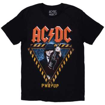 Merch AC/DC: Ac/dc Unisex T-shirt: Angus Triangle Pwr-up Eu Tour '32 (back Print & Ex-tour) (xxx-large) XXXL