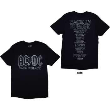 Merch AC/DC: Ac/dc Unisex T-shirt: Back In Black Prw-up Eu Tour '24 (back Print & Ex-tour) (large) L