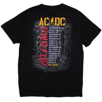 Merch AC/DC: Ac/dc Unisex T-shirt: Control Wires Pwr-up Eu Tour '24 (back Print & Ex-tour) (medium) M