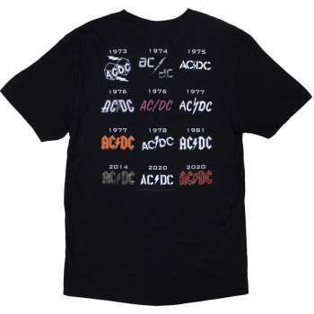 Merch AC/DC: Ac/dc Unisex T-shirt: History Logo (back Print) (xx-large) XXL