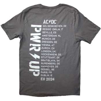 Merch AC/DC: Ac/dc Unisex T-shirt: Logo Pwr-up Eu Tour '24 (back Print & Ex-tour) (xx-large) XXL