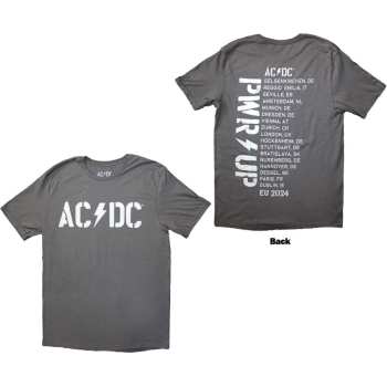 Merch AC/DC: Ac/dc Unisex T-shirt: Logo Pwr-up Eu Tour '24 (back Print & Ex-tour) (xx-large) XXL