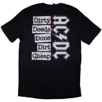 Merch AC/DC: Ac/dc Unisex T-shirt: Mini Logo / Dirty Deeds (back Print) (large) L