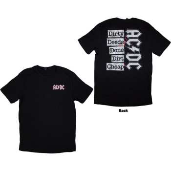 Merch AC/DC: Ac/dc Unisex T-shirt: Mini Logo / Dirty Deeds (back Print) (large) L