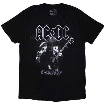 Merch AC/DC: Ac/dc Unisex T-shirt: Pwrd-up B&w Photo Eu Tour '24 (back Print & Ex-tour) (x-large) XL