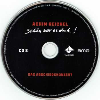 2CD Achim Reichel: Schön War Es Doch ! Das Abschiedskonzert 561929