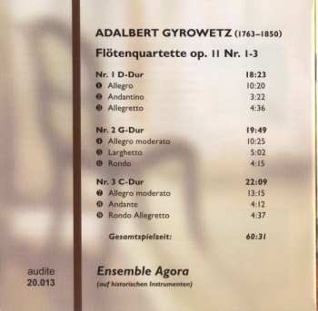 CD Adalbert Gyrowetz: Three Flute Quartets Op.11 Nos. 1-3 332365