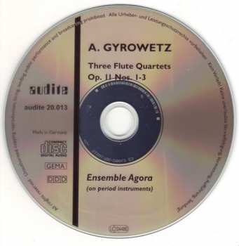 CD Adalbert Gyrowetz: Three Flute Quartets Op.11 Nos. 1-3 332365