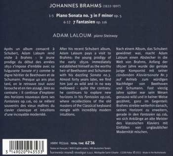 CD Adam Laloum: Piano Sonatas, op. 5 / 7 Fantasien, op. 116 600009