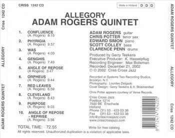 CD Adam Rogers: Allegory 632519