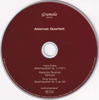 CD Adamas Quartett: Krása ∙ Tansman ∙ Krenek 326897