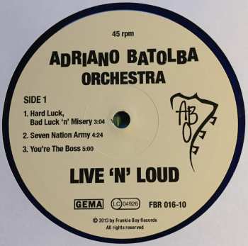 EP Adriano Batolba Orchestra: Live 'n' Loud LTD | CLR 86935