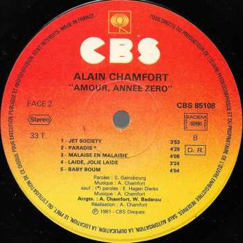 LP Alain Chamfort: Amour, Année Zéro 646812