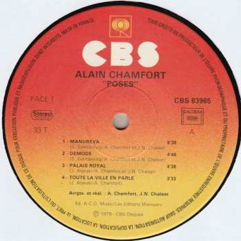 LP Alain Chamfort: Poses 646805